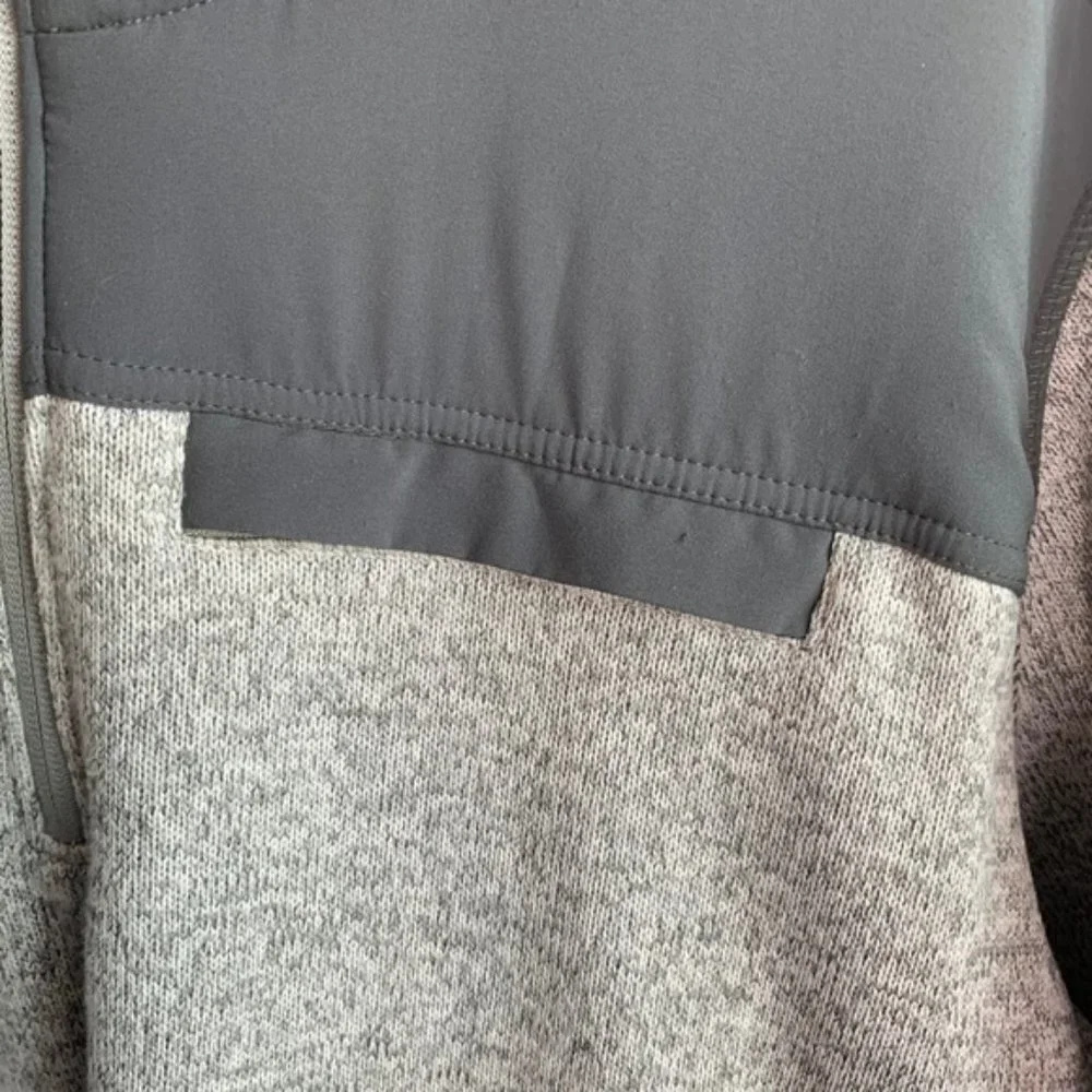 EDDIE BAUER Gray Two Toned Quarter Zip Long Sleeve Sweatshirt